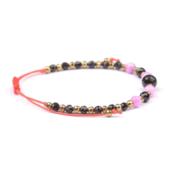 Bransoletka celebrytka czarny TURMALIN JADEIT HEMATYT ochrona i odwaga